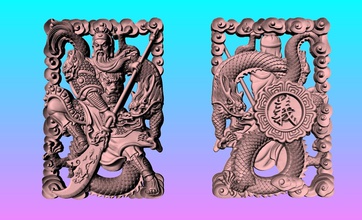 clássico jade série guan gong oco gráfico pinshape escultura 3d print model - Mito3D