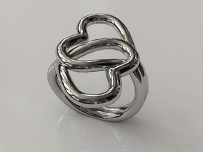 noué coeurs anneau pinshape bijoux design concours protonik cœur l'anneau 3d print model - Mito3D