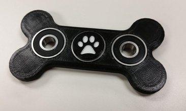 osso cão fidget giratório pinshape 3d design 3d print model - Mito3D