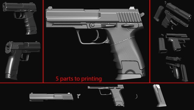 pistola pinshape giocattoli giochi gamesworkshop arma glock 3d print model - Mito3D