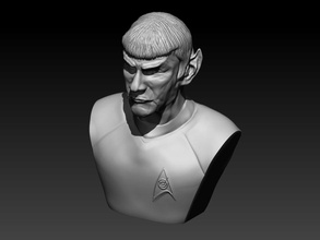 spock busto pinshape televisão empresa caminhada estrela star trek 3d print model - Mito3D