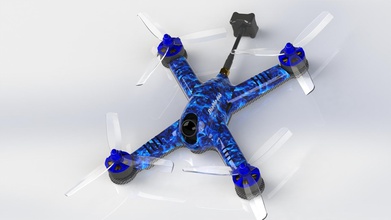 diablo fpv 5inch pinshape rc multirotor drone-racing kombini hs1177 tramp fpv-racing 3d print model - Mito3D