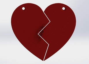 heart - key chain valentines day pinshape 3d-design 3d print model - Mito3D