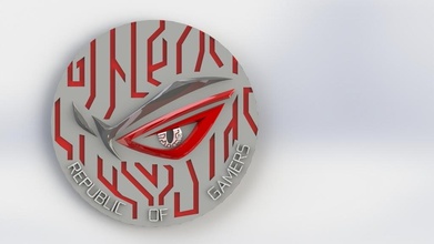 asus rog symbol maker coin pinshape 3d-design 3d print model - Mito3D