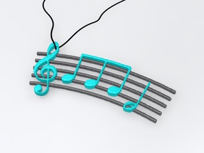 music pendant pinshape elle-jewelry-design-contest protonik symphony beethoven score notes jewelry 3d print model - Mito3D