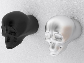 crâne bouton gros pinshape style gothique poignée 3d print model - Mito3D