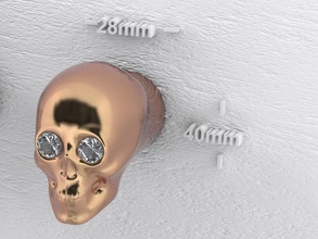 cráneo perilla piedra pequeña pinshape manija botón mando 3d print model - Mito3D