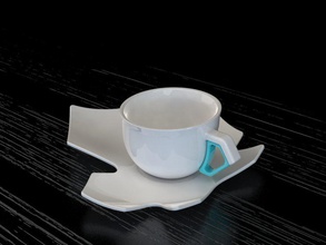 teacup set pinshape piano foglia bevanda caffè vetro tazza tè 3d print model - Mito3D