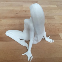 sittingnudegirl pinshape femme figurine adulte nsfw assis nude jeune fille 3d print model - Mito3D