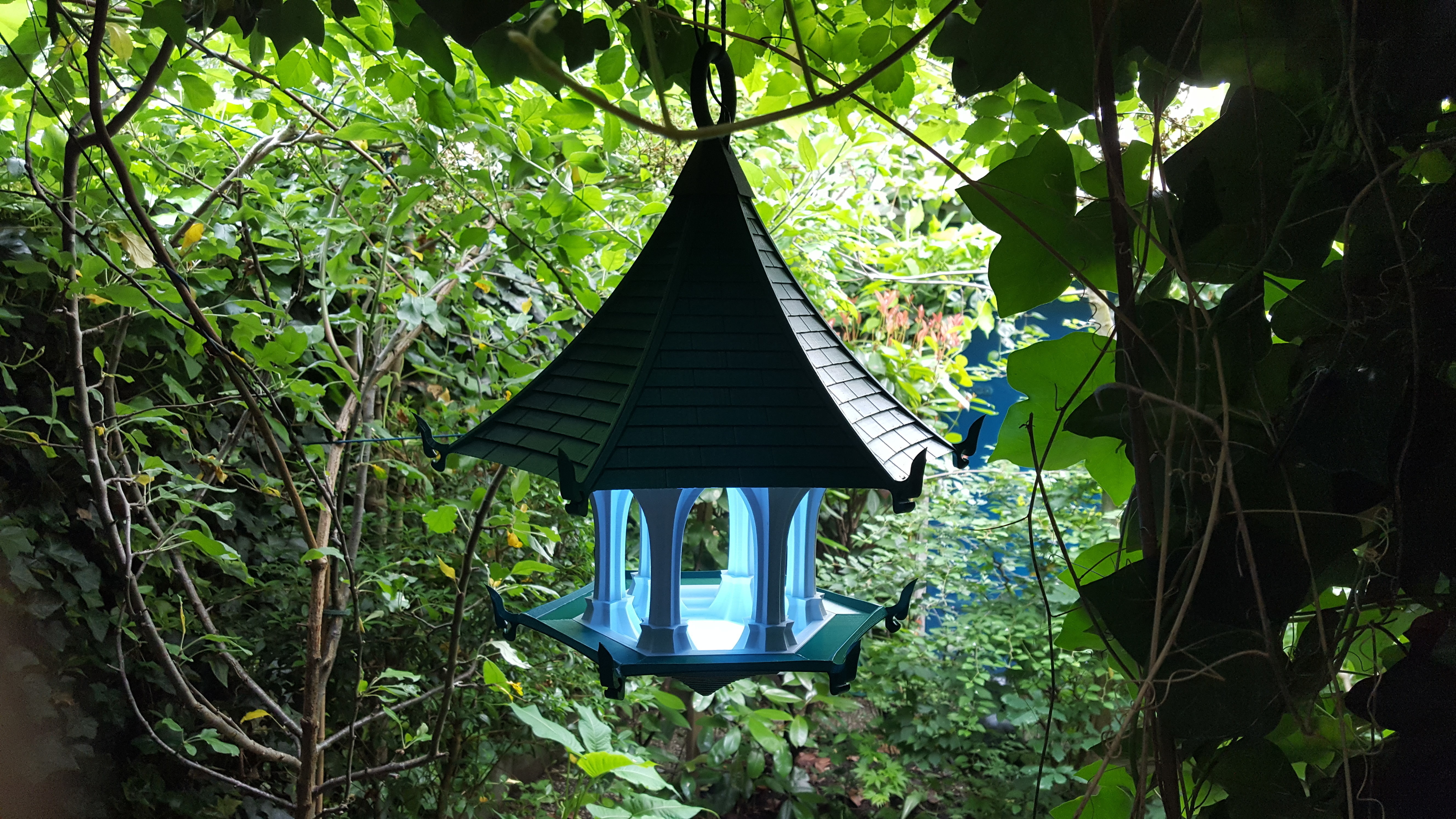 Licht Himmel Vogel Tempel pinshape tempel led Lampe Lampen feeder Vogelhäuschen Haus Feeder birdfeeders 3D print model - Mito3D