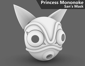 Prenses mononoke san maskesi pinshape jarmanprops cosplay maske stüdyo ghibli 3d print model - Mito3D