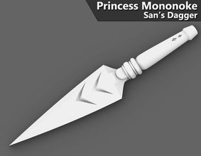Prenses mononoke san hançeri pinshape jarmanprops cosplay silah sahne hançer ghibli stüdyo 3d print model - Mito3D