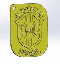 keychain cup brazil pinshape soccer footballer football football-fussball-dual brasil world-cup 3d print model - Mito3D