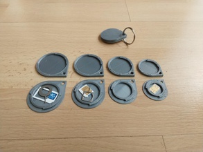 porte clés sécurité cartes sim pinshape verrous voyage simcard microsd coffre fort trousseau 3d print model - Mito3D