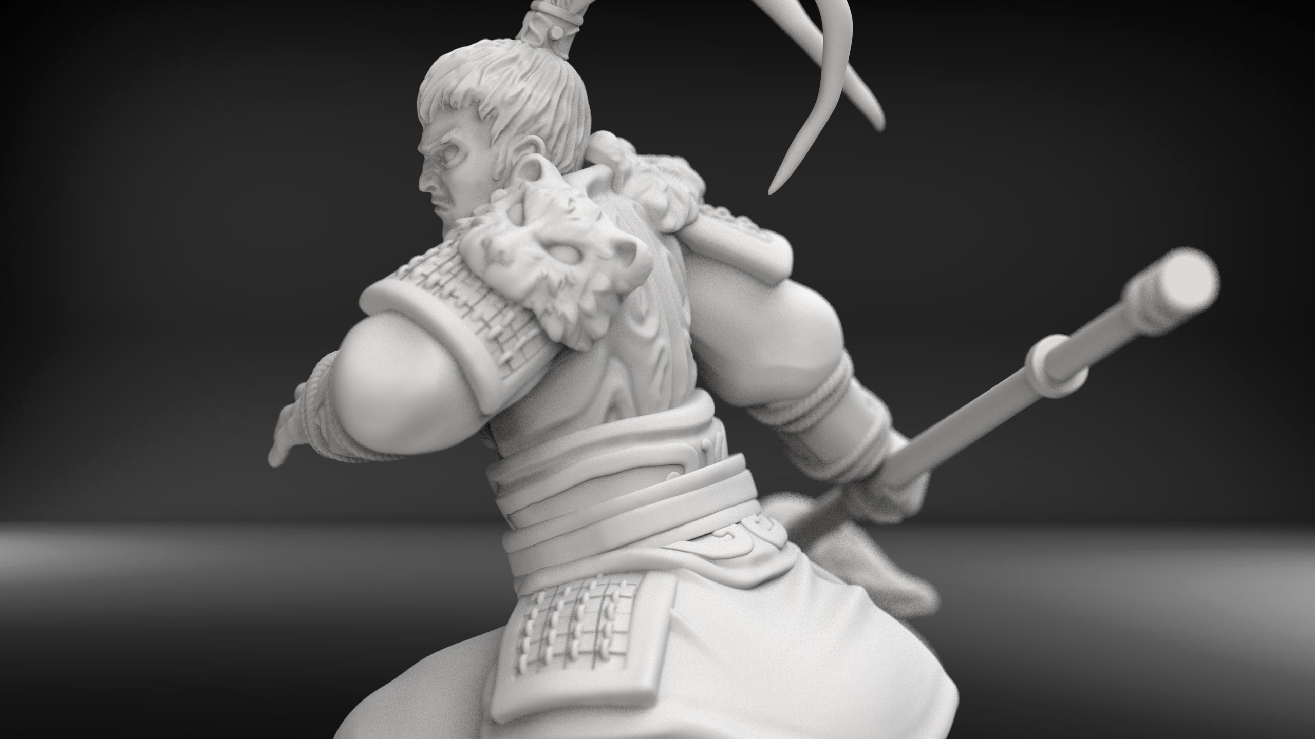 lu bu pinshape rotk three-kingdoms warrior lu-bu 3D print model - Mito3D