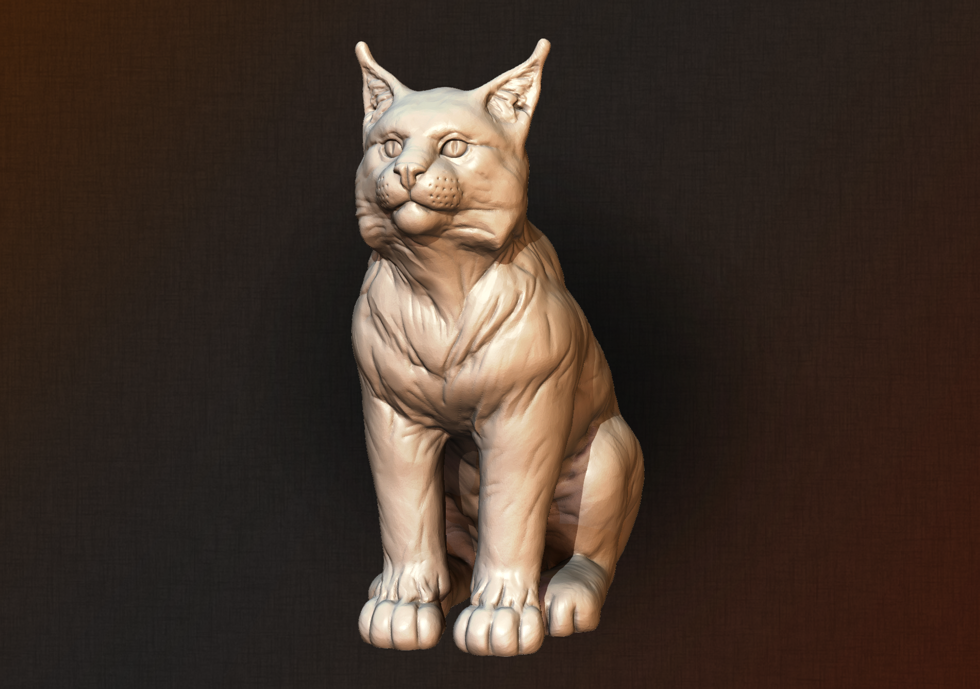 lince gatinho pinshape pequena sit down sedentários sentado puma mamífero tigre escultura estátua trote animal estimação kit kitty jaguar cougar bobcat panther cat lynx 3D print model - Mito3D