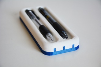 dupla cor caneta titular pinshape canetas extrusão funcionais office secretária organizador parado 3d print model - Mito3D