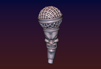 Gesang Mikrofon pinshape audio komisch elektronische Stimme gadget cartoon song sing singen mike mic 3d print model - Mito3D