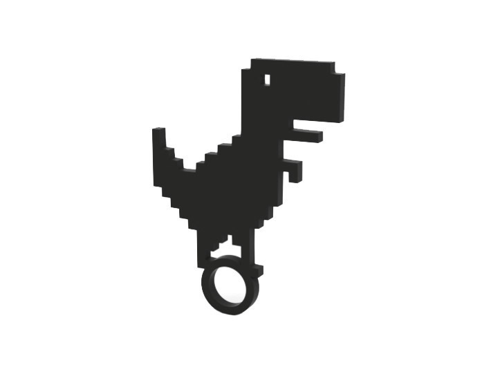 keychain pinshape chrome dino keychain- 3D print model - Mito3D