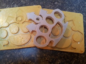 rubber knuckles - mold multiblade brass nuckles pinshape oogoo mold cast brass knuckles 3d print model - Mito3D