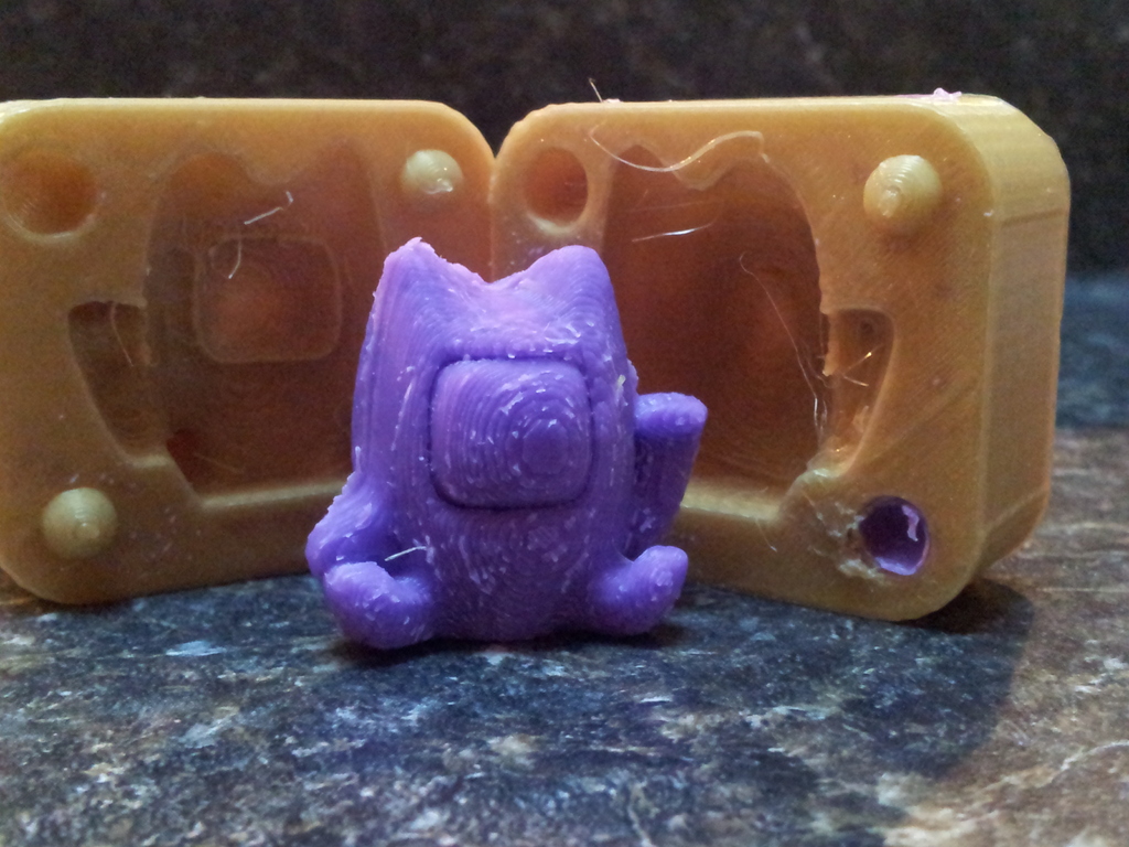 lucky cat stampo pinshape oogoo formazione muffa 3D print model - Mito3D