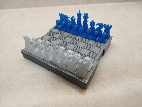 bolso xadrez pinshape portátil tampo mesa jogo boardgame peças recipiente caixa stuffer meia carga divertido viajar 3d print model - Mito3D