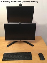 doppia verticale lcd monitor vesa per l'installazione 3 modalità pinshape stand 3d print model - Mito3D