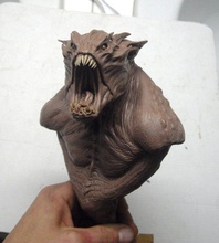 monstruo busto pinshape arcilla miniatura base bustos monster 3d print model - Mito3D