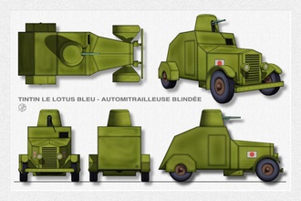 tintin militar carro pinshape miniatura base guerras guerreiro javali guerra patch 3d print model - Mito3D