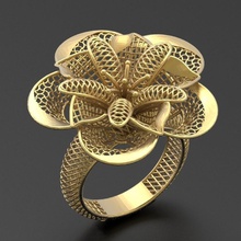 anel flor 2 pinshape fantasia estilo moda jóias 3d print model - Mito3D