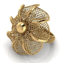 bague fleur 3 pinshape fantaisie l'anneau style mode bijoux 3d print model - Mito3D