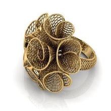 flower ring 4 pinshape nature style fashion jewelry jewellery 3d print model - Mito3D