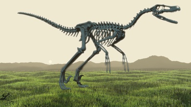 velociraptor esqueleto pinshape licuadora rigg dino cráneo dragón hueso desnudo jurassicpark jurásico bestia dinosaurios animales 3d print model - Mito3D