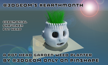 3d printed pot head meme pinshape pottery potter mouth garden-meme cute gnome garden hair grass decor grower planters 3d print model - Mito3D
