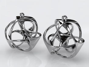 triloop earrings pinshape elle-jewelry-design-contest looped triangles protonik jewelry 3d print model - Mito3D