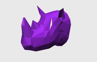 poli rhino pinshape lowpoly 3d print model - Mito3D
