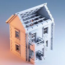 printable arquitetura kit casa 1 pinshape porta janela paredes laje telhado lego blocos construção prédio feixe impressão 3d 3d print model - Mito3D