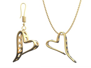 boucle d'oreille collier coeur pinshape bijoux design concours 3d print model - Mito3D