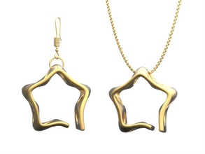 earring necklace star pinshape elle-jewelry-design-contest 3d print model - Mito3D