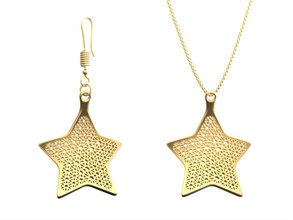 boucle d'oreille collier étoile type 1 pinshape bijoux design concours 3d print model - Mito3D