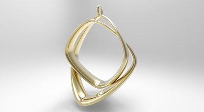 moebius collier pinshape bijoux design concours belle élégant 3d print model - Mito3D