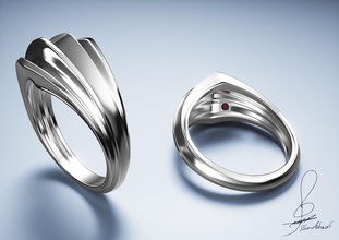 hall l'opéra anneau pinshape bijoux design concours facile imprimer paris france fashionring mode l'anneau 3d print model - Mito3D