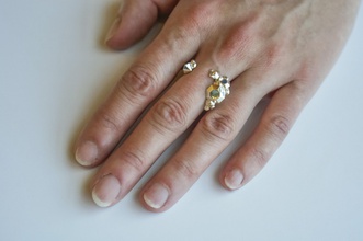diamond cluster anello pinshape elle gioielli progettazione concorso argento comfort dita i diamanti 3d print model - Mito3D