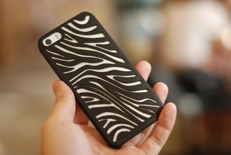zebra iphone 5 case pinshape functional function pattern decorative texture accessories smart phone apple 5s 3d print model - Mito3D