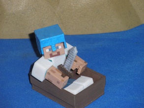 boat minecraft scaled figures sold stores pinshape toy steve accessory 3d printed 3d print model - Mito3D