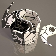 yin yang craqué pinshape polygone double extrusion dualstrusion 3d print model - Mito3D