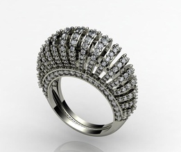 white gold Diamant ring pinshape shining3d fashion contest 3d print model - Mito3D