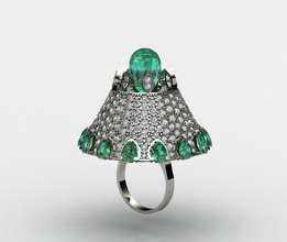 diamond fashion ring pinshape shining3d-fashion-contest 3d print model - Mito3D