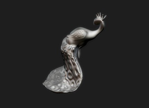 pavo real pendiente pinshape arete shining3d moda concurso aves mujer anillo 3d print model - Mito3D