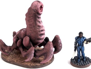 cave worm 28mm miniature pinshape alien animal creature fantasy game gaming horror ill games monster multiverse rpg scifi 3d print model - Mito3D